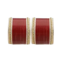 T4 JEWELS Set of 34 Gold-Plated Stone-Studded Bangle-picture-29