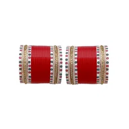 T4 JEWELS Set of 34 Gold-Plated Stone-Studded Bangle-picture-34