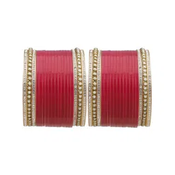 T4 JEWELS Set of 36 Gold-Plated Stone-Studded Bangle-picture-30