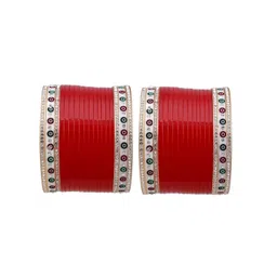 T4 JEWELS Set of 36 Gold-Plated Stone-Studded Bangle-picture-31