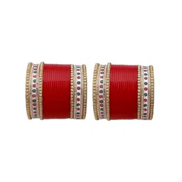 T4 JEWELS Set of 46 Gold-Plated Stones-Studded Bangle-picture-27