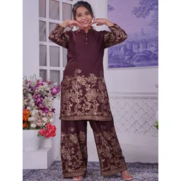 T4You Girls Ethnic Motifs Printed Regular Kurta with Palazzos-picture-45