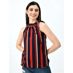 TAARAA Vertical Striped Halter Neck Top-picture-39