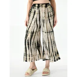 TAARAA Women Black Tie and Dye Printed Culottes Trousers-picture-14
