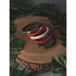Taasha Craft Set Of 5 Threaded & Sequined Bangles-picture-27