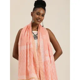 Taavi Ethnic Motifs Woven Design Block Print Dupatta-picture-38