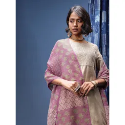 Taavi Ethnic Motifs Woven Design Pure Cotton Block Print Dupatta-picture-36