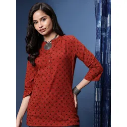 Taavi Geometric Printed Ajrakh Kurti-picture-23