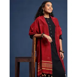 Taavi Handloom Woven Cotton Buti Dupatta-picture-31