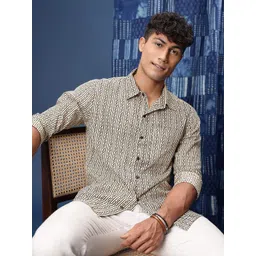 Taavi Men Comfort Bagru Hand Block Printed Pure Cotton Casual Shirt-picture-18