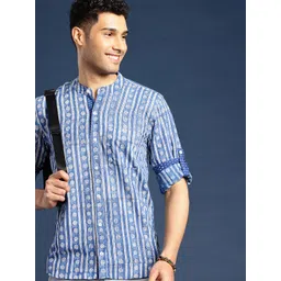 Taavi Men Comfort Hand Block Floral Printed Pure Cotton Casual Shirt image 1