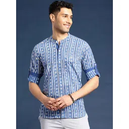 Taavi Men Comfort Hand Block Floral Printed Pure Cotton Casual Shirt image 2