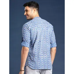 Taavi Men Comfort Hand Block Floral Printed Pure Cotton Casual Shirt image 5