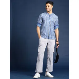 Taavi Men Comfort Hand Block Floral Printed Pure Cotton Casual Shirt image 3