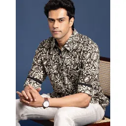 Taavi Men Comfort Hand Block Printed Casual Shirt-picture-12