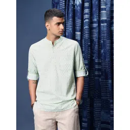 Taavi Men Floral Block Printed Straight Kurta-picture-11