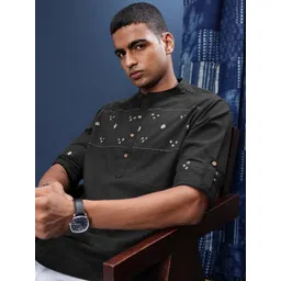 Taavi Pure Cotton Bandhani Printed Thread Work Bindu Kurta-picture-11