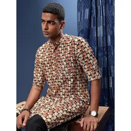 Taavi Pure Cotton Indie Floral Printed Kalamkari Kurta-picture-35