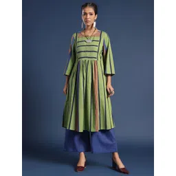 Taavi Striped Pure Cotton Round Neck Kurta & Palazzo Set-picture-28