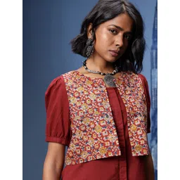 Taavi Women Ethnic Motifs Printed Kalamkari Pure Cotton Kurta with Palazzos image 4