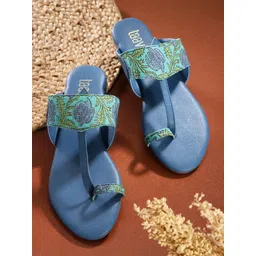 Taavi Women Floral Printed One Toe Flats-picture-35