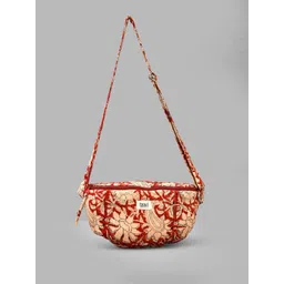Taavi Women Hand-Block Floral Printed Quilted Banana Bag-picture-31