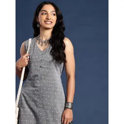 Taavi Women Woven Legacy Pure Cotton Kurta With Trousers-image-24