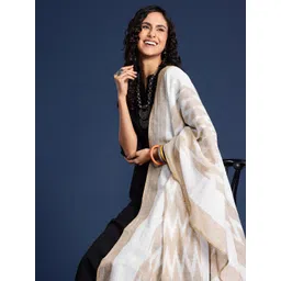 Taavi Woven Design Pure Cotton Ikat Dupatta-picture-31