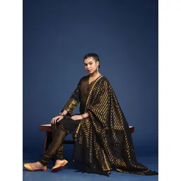 Taavi Woven Design Regular Woven Legacy Kurta with Churidar & Dupatta-image-20