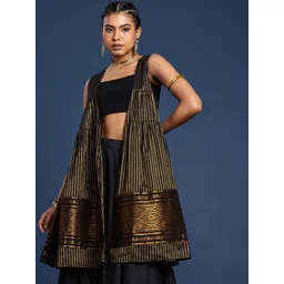 Taavi Woven Legacy Striped Open Front Longline Shrug-image-8