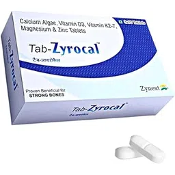 Tab Zyrocal Plant Based Organic Algae Calcium D3 K2 Zinc Magnesium Tab | Supplement For Strong Bones | Safest Calcium | Osteoporosis Supplement, Bone Health Supplement | 30 Veg Tablets-picture-27