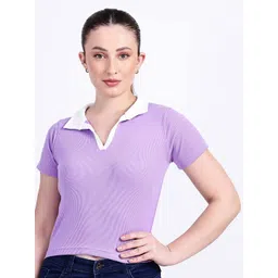 TABADTOD Shirt Collar Fitted Crop Top-picture-20