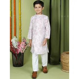 TABARD Boys Geometric Printed Pure Cotton Kurta with Churidar-picture-35