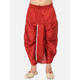 TABARD Boys Maroon Solid Cotton Dhotis-picture-23