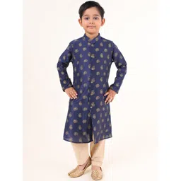 TABARD Boys Paisley Printed Mandarin Collar Cotton Straight Kurta-picture-50