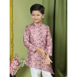 TABARD Kids Dusty Pink Printed Full Sleeves Kurta-picture-34
