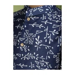 TABARD Kids Navy Printed Full Sleeves Kurta image 5