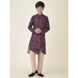 TABARD Kids Purple & Beige Printed Kurta + Pyjamas-picture-43