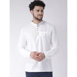 TABARD Mandarin Collar Long Sleeves Cotton Straight Short Kurta-picture-28