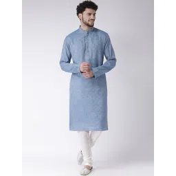 TABARD Men Blue Floral Kurta-picture-12