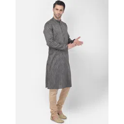 TABARD Men Blue Pure Cotton Printed Kurta with Pyjamas image 4