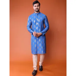 TABARD Men Embroidered Regular Pure Cotton Kurta with Churidar-picture-26