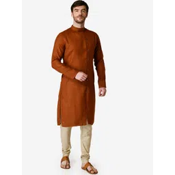 TABARD Men Mandarin Collar Pure Cotton Kurta-picture-27