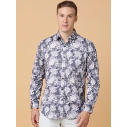 TABARD Men Spread Collar Abstract Printed Cotton Casual Shirt-picture-24