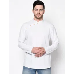 TABARD Men White Cotton Solid Kurta-picture-16