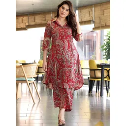 Tabeedah Women Paisley Printed Regular Kurta with Trousers-picture-18