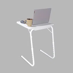 table magic Multipurpose Regular White Metal Portable Laptop Table-picture-10