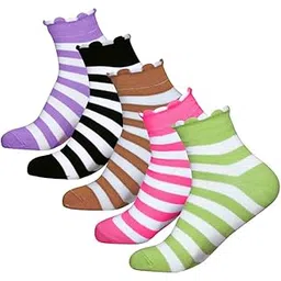 taboody empire Morder look Fancy Multicolor Cotton Self Design Ankle Length Women's Socks (Pack Of 05)-picture-35
