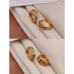 TACORRY Gold-Plated Copper Cubic Zirconia Hoop Earrings-picture-17