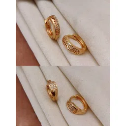 TACORRY Gold-Plated Copper Cubic Zirconia Hoop Earrings-picture-25